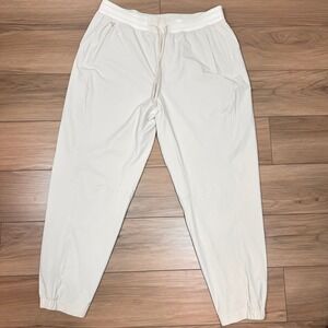 Lululemon Women's Jogger Pants Size 14 Beige Athleisure Drawstring Pockets
